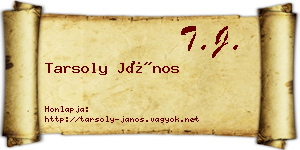 Tarsoly János névjegykártya