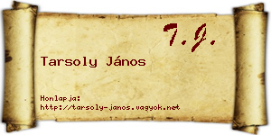 Tarsoly János névjegykártya